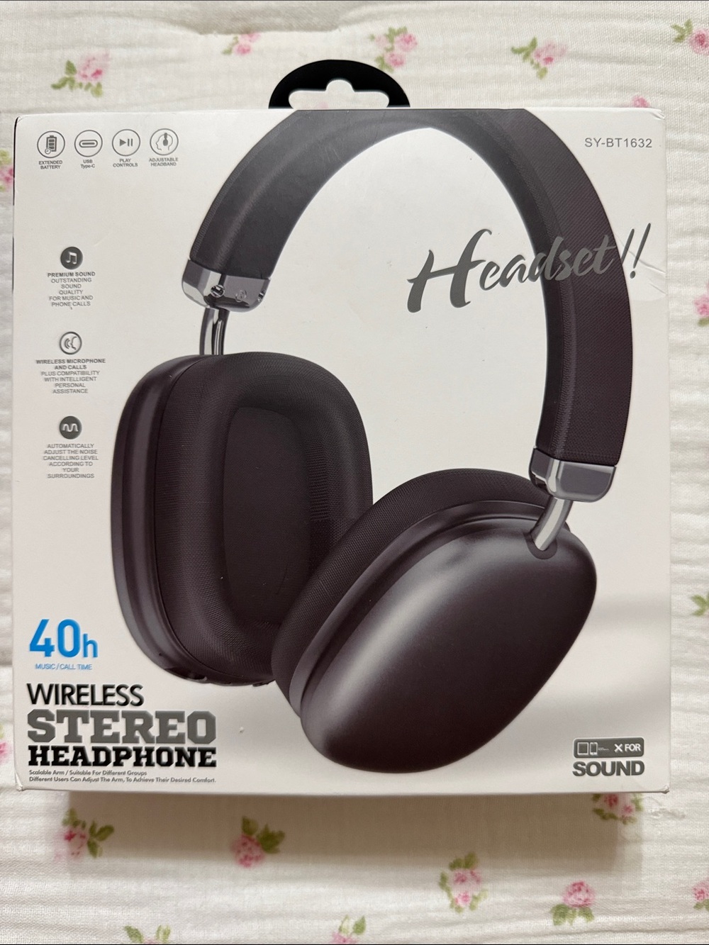 New Wireless Stereo Headphones - Black Gaming Music Phone